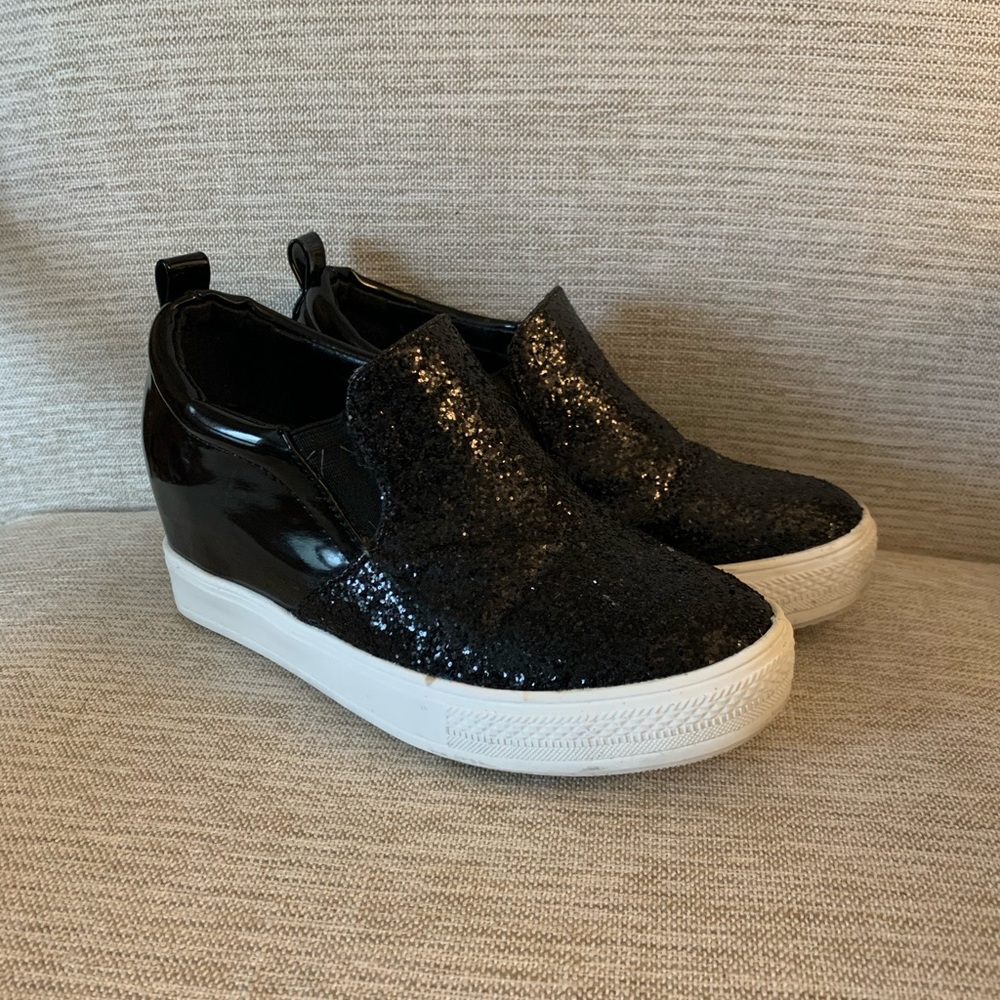 Sequin platform sneakers